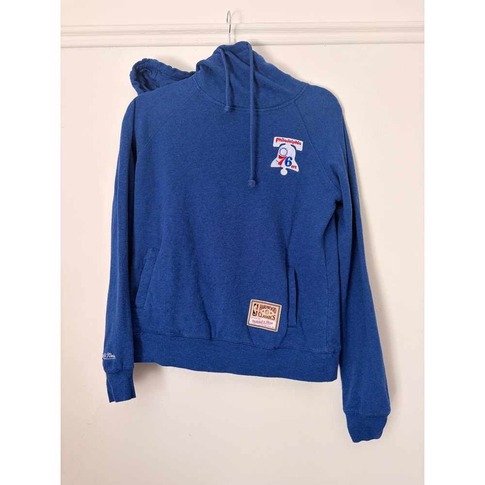 Philadelphia 76ers Hoodie Mitchell & Ness Funnel Neck HCW Sweatshirt Womens M